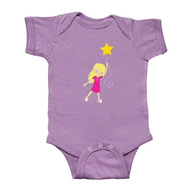 Girl Holding a Star inktastic Girl in Pajamas Cute Girl Infant Tutu Bodysuit 